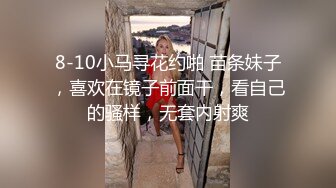 8-10小马寻花约啪 苗条妹子，喜欢在镜子前面干，看自己的骚样，无套内射爽